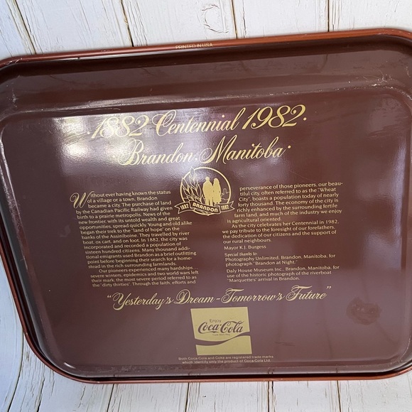 🦩 3/$15 Vintage Coca Cola Centennial Tray - Picture 2 of 2
